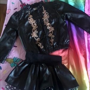 Like new Faux Leather Jacket & Skirt